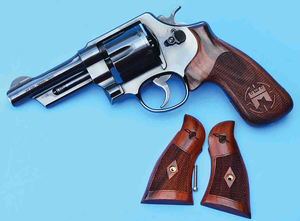 Brian used Jerry Miculek grips on the Smith & Wesson 22-4 revolver.